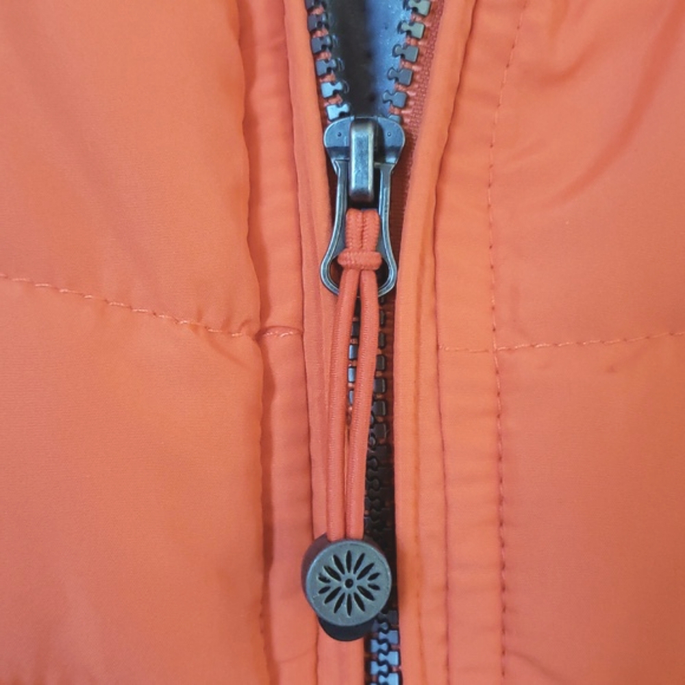 TANGERINE Orange Coral Quilted Puffer Vest SIZE SMALL Reflective Technical Warm - Picture 10 of 13